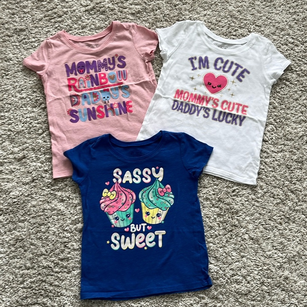 The Children's Place Kids Short Sleeve Tees - Pink, White, Blue